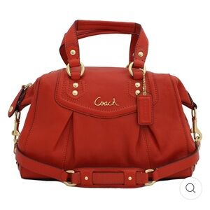 Coach Ashley Leather Satchel Cherry Red Vintage Shoulder Bag Leather Purse